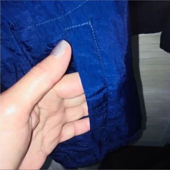 Forever 21 Navy Blue White Full Zip Jacket Size M EUC - Picture 10 of 16